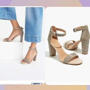 The Brooke Ankle-Strap Sandal in Spot Dot Calf Hair